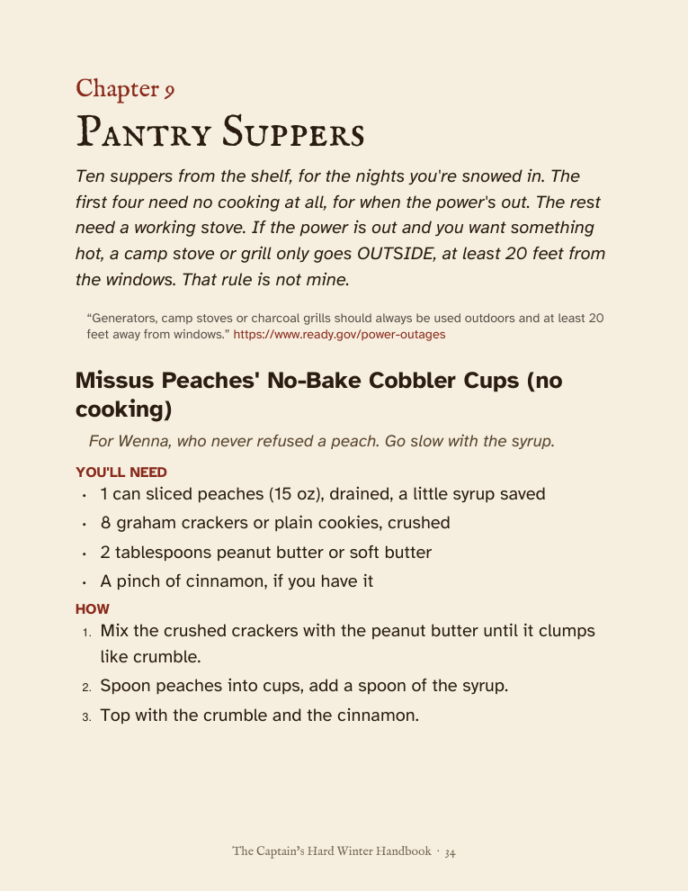 Pantry supper recipe page
